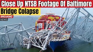 CLOSE UP Aerial Footage Of The Damage And Aftermath  After  Ship DESTROYS  Francis Scott Key Bridge