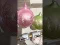 Raz 5" Set of 3 Pearlized Blue, Green and Pink Ball Glass Christmas Ornament 4622929