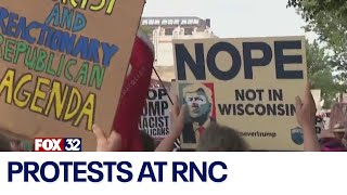 Protesters take to the streets near RNC in Milwaukee