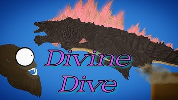 Godzilla jumps off a cliff - Animation dc2