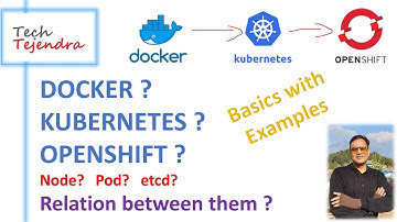 DOCKER, KUBERNETES, OPENSHIFT basics with examples. Relation between them? What is Node, Pod, etcd.