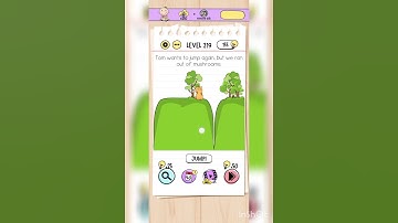 Brain Test - Level 219 - ❤️ TOM WANTS TO JUMP AGAIN.BUT WE RAN OUT OF MUSHROOMS ❤️ #braintest