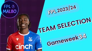 DOUBLE GAMEWEEK 34 TEAM SELECTION || BEST BUDGET MIDFIELDERS? || FPL 2023/24