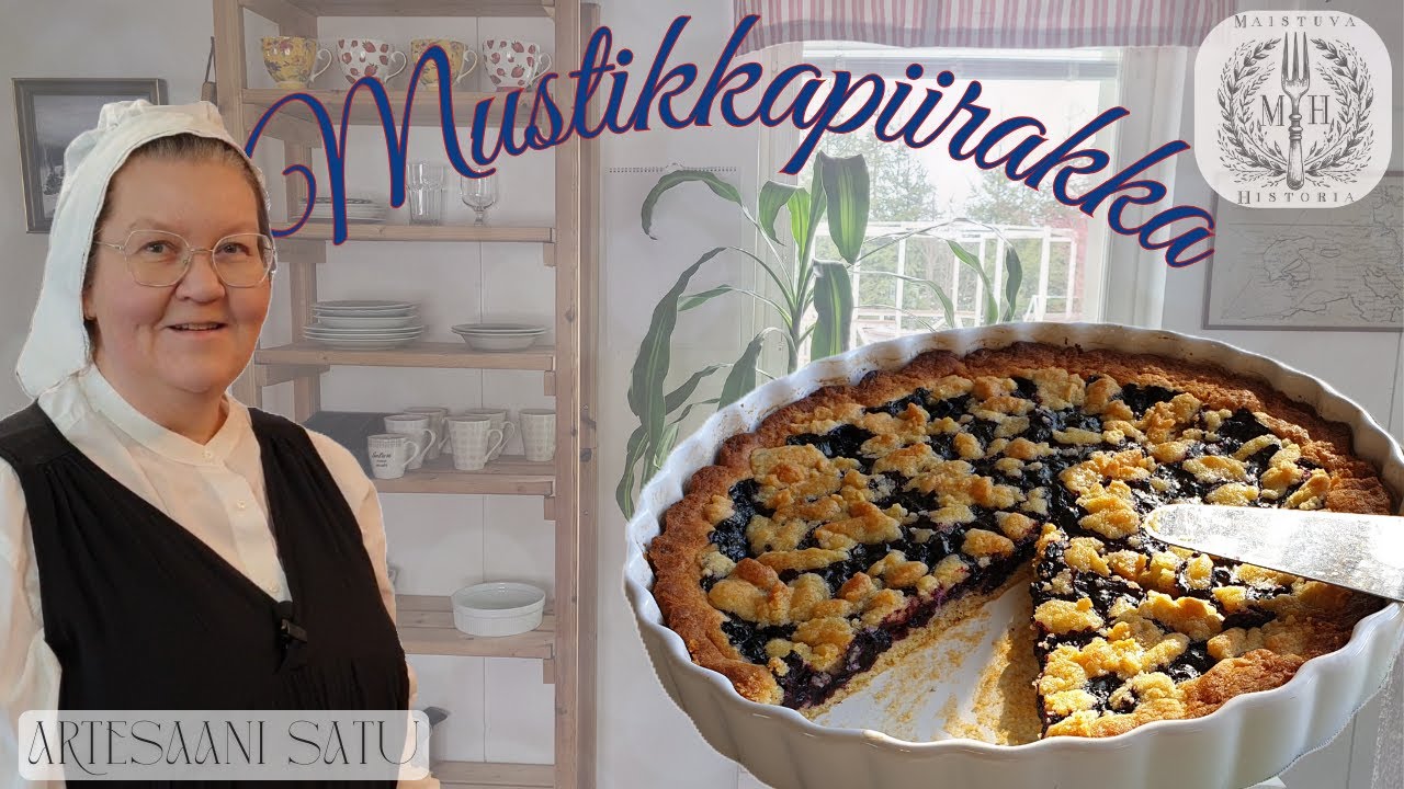 Mustikkapiirakka ja vaniljakastike