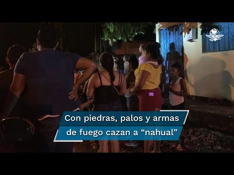 Pobladores salen a cazar a "nahual" en Soledad de Doblado, Veracruz