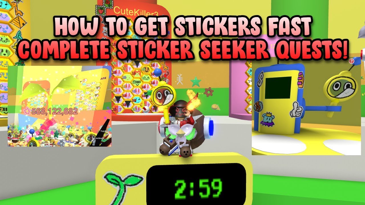 HOW TO GET STICKERS FAST COMPLETE STICKER SEEKER QUESTS Bee Swarm 