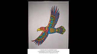 0:59 0005 ROBOT EAGLE COLOURING PAGE DRAWING 5 COLOUR PLACEMENT GUIDE katchrono.com