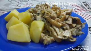 Жареные грибы с картошкой!Вкусно, быстро! Жареные грибы с картошкой!Вкусно, быстро!