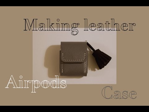 Making leather airpods case! + REAL SOUND [ASMR] *에어팟 가죽 케이스 만들기*