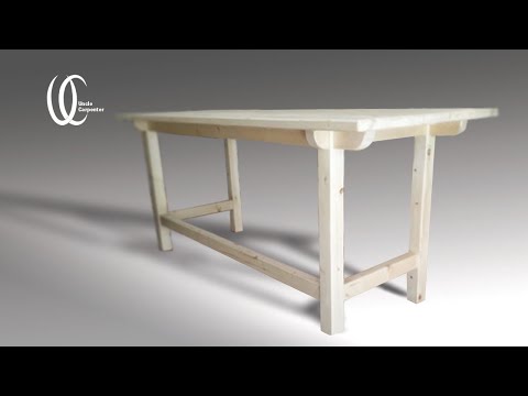 Creating a wooden table:16x full video Making a pine wooden table using a tenon joint.