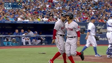 BOS@TOR: Pedroia plates two with a double to left
