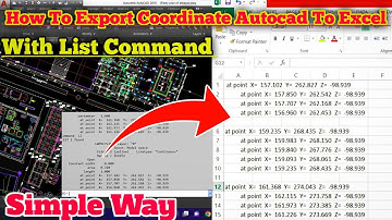 How To Export Coordinate Autocad To Excel | List Command Se kaise Coordinate ko Excel Par Leke Jate