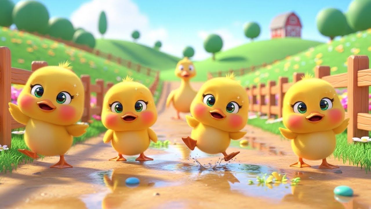 Five Little Ducks Wander the Farm to Find Their Mama 🦆🌻 | Sweet Learning Story for Kids
