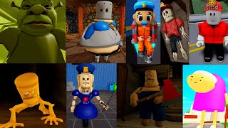 Roblox 4 SPEEDRUN GAME ESCAPE, All Jumpscares, SHREK BARRY, LAST ORDER, Granny's Home, POLICE GIRL