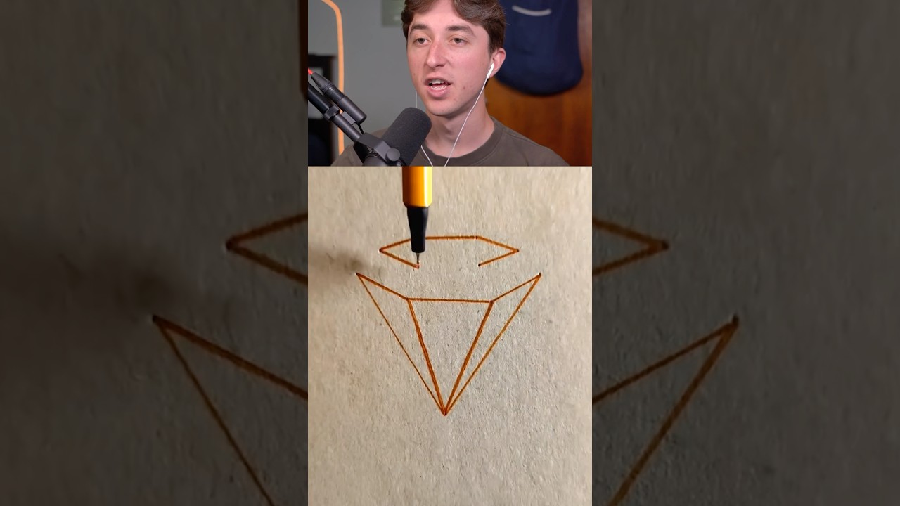 HOW TO DRAW A 3D CRYSTAL! #shorts