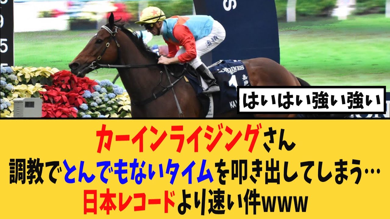 カーインライジングさん、調教(バリアトライアル)で日本レコードより速いタイムを叩き出してしまうwwwwww【競馬反応集】