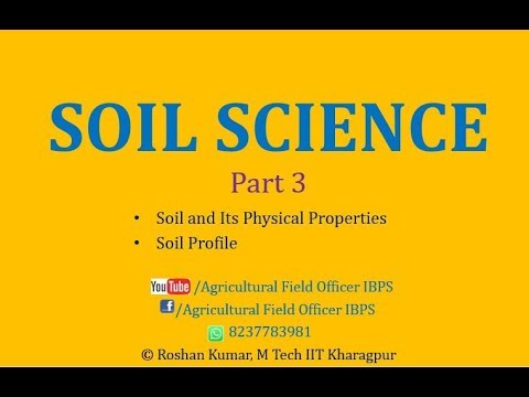 SOIL SCIENCE PART 3 Physical properties of soil, Soil Profile etc for AFO, NABARD etc by Roshan Kuma