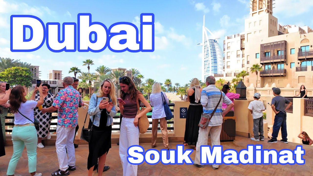Dubai Souk Madinat Jumeirah Walking Tour (4K) Relaxing Walk