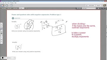 Power and quotient rules with negative exponents - problem type 1