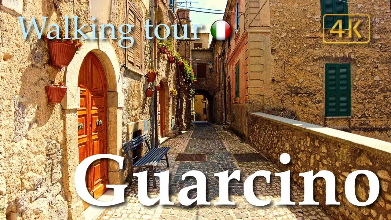 Guarcino (Lazio), Italy【Walking Tour】History in Subtitles - 4K