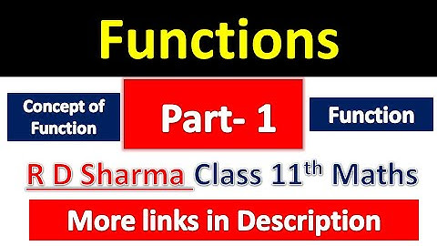 Functions | Class 11th Maths | R D Sharma Solution | Dhanpat Rai Publication | Chapter 3 | Part 1
