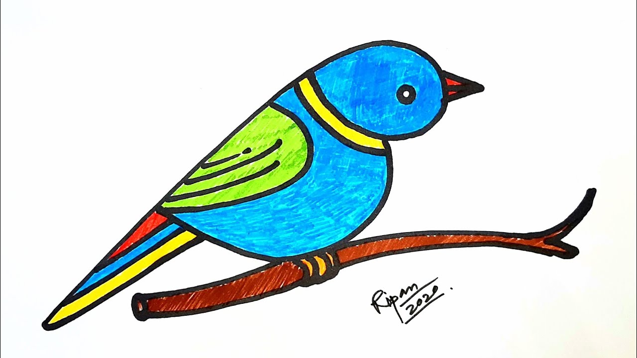 How to draw a sparrow step by step | Chidiya ki drawing banane ka tarika |  Easy Drawing - YouTube