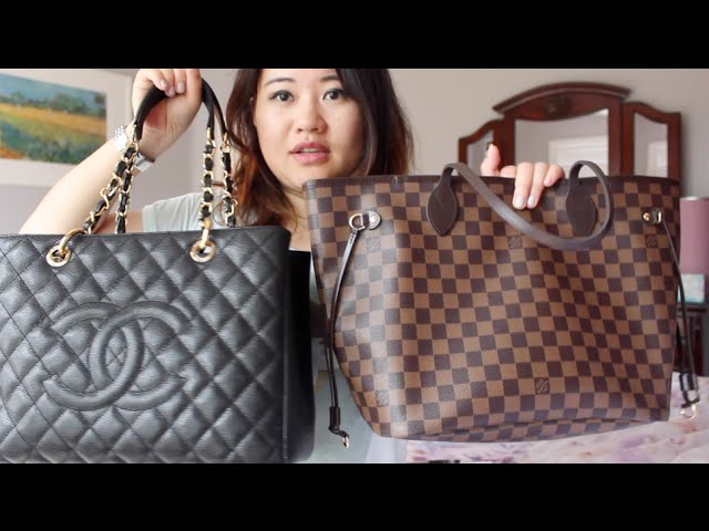 Comparison of LV Neverful MM and Chanel GST 