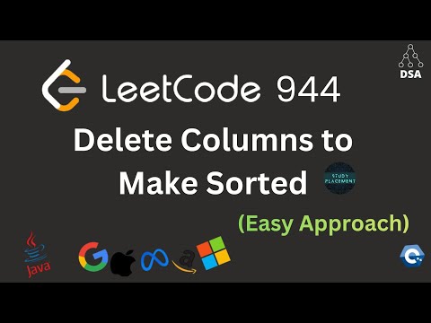 Delete Columns to Make Sorted | LeetCode 944 🔥 | Easy approach | DCC