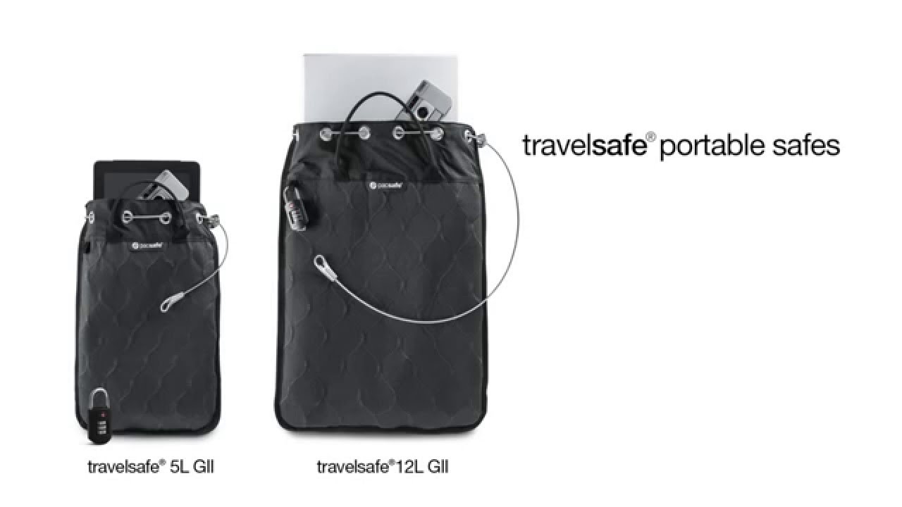 Pacsafe Travelsafe 5L GII - Coffre-fort Portable Orange, Anti-Vol, Câble Acier, Pour Voyage