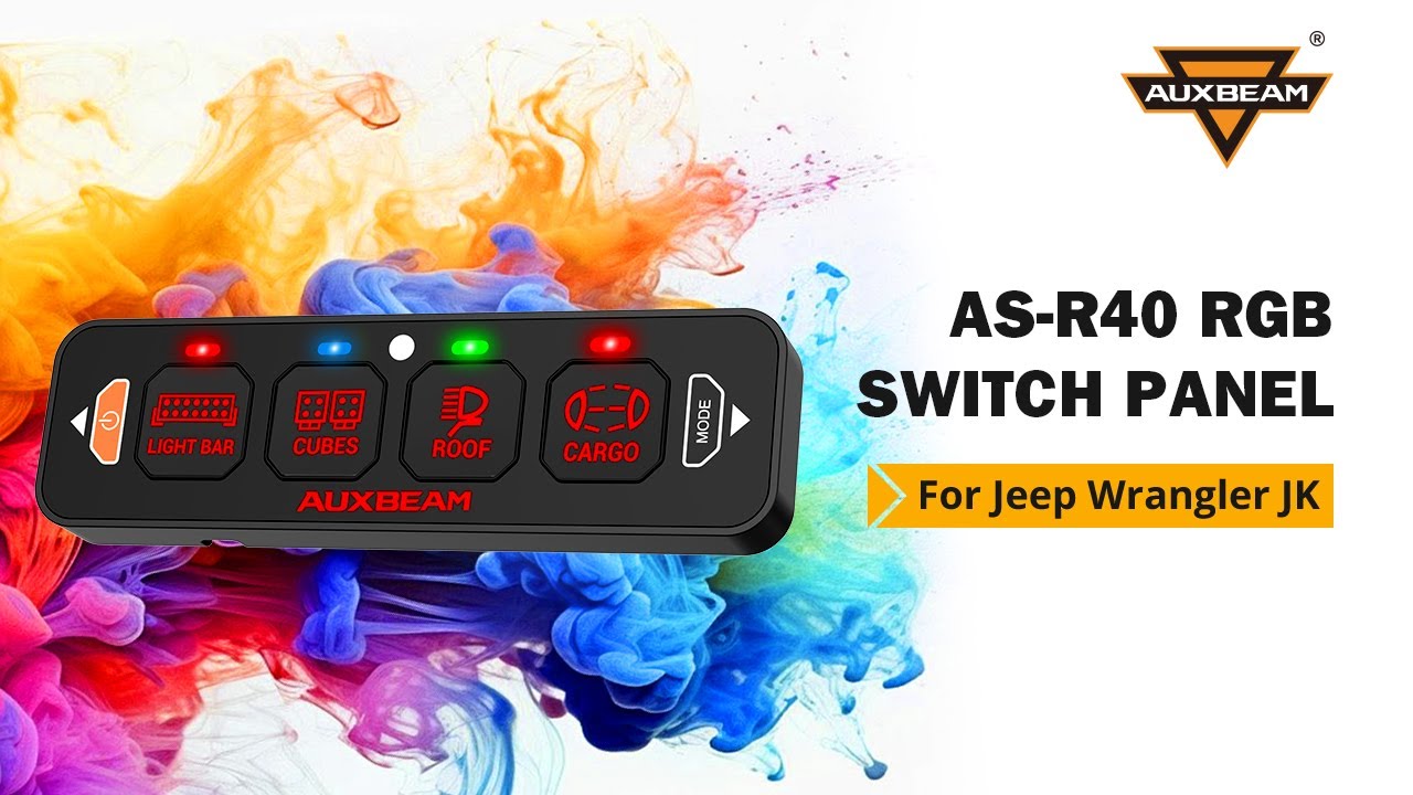Auxbeam® AS-R40 RGB Slim Switch Panel, Toggle/ Momentary/ Pulsed 