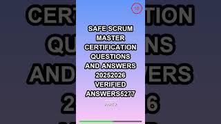 SaFe Scrum Master Certification Questions and Answ