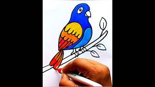 Bird drawing and colouring 🐦🕊️ #birds #coloring #shorts #viral
