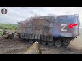 Terrible attack ukrainian fpv drone blows up convoy of russian turtle tanks in donetsk