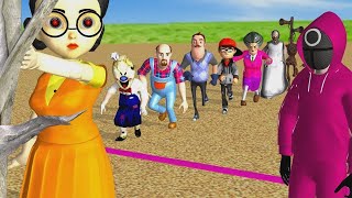Squid Game (오징어 게임 PART 1) / Scary Teacher 3D and Siren Head vs Granny vs Ice Scream 4 screenshot 5