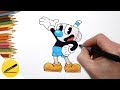 How to Draw Mugman from Cuphead Game Step by Step - Как Нарисовать Магмена поэтапно