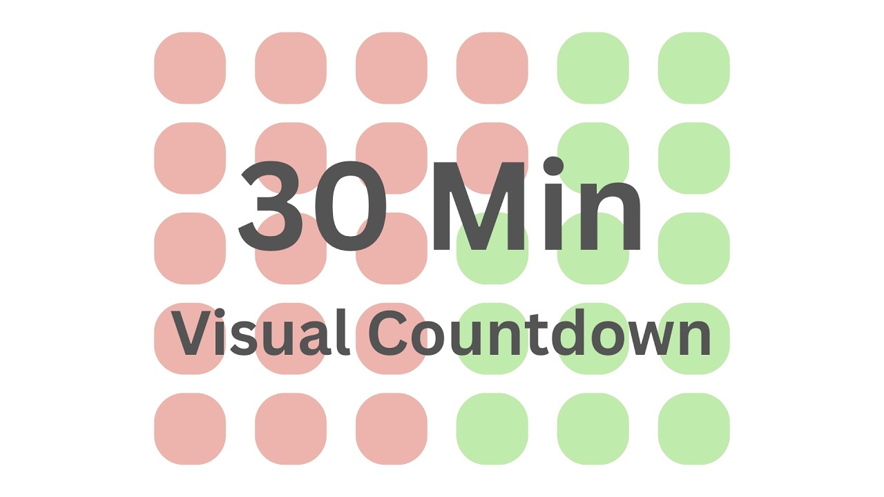 30 Minute Visual Timer ⏱️ | Silent Countdown | Color Squares Focus ...