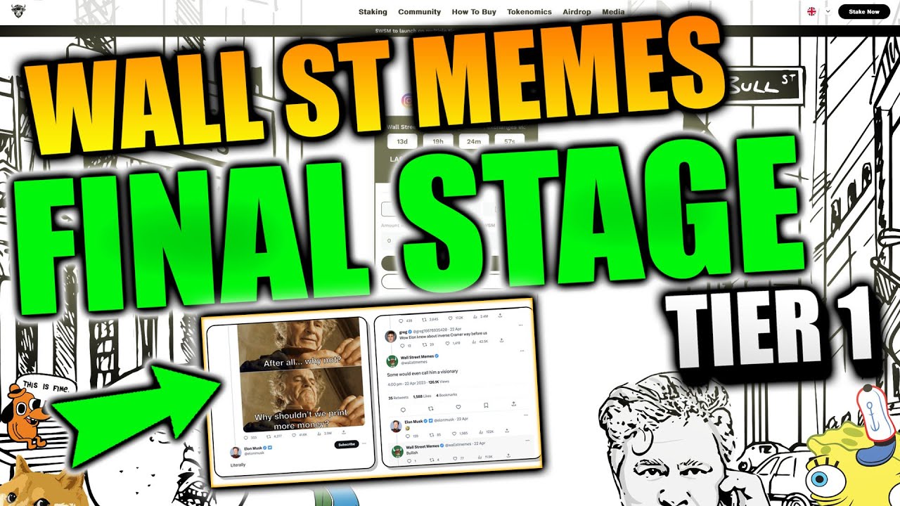Wall St Memes - CRYPTO COMMUNITY MEME COIN! - LAUNCH in 13 DAYS!