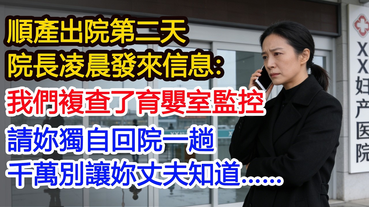 順產出院第二天院長凌晨發來信息：我們複查了育嬰室監控請妳獨自回院一趟千萬別讓妳丈夫知道……#為人處世 #正能量 #故事分享 #生活經驗 #情感