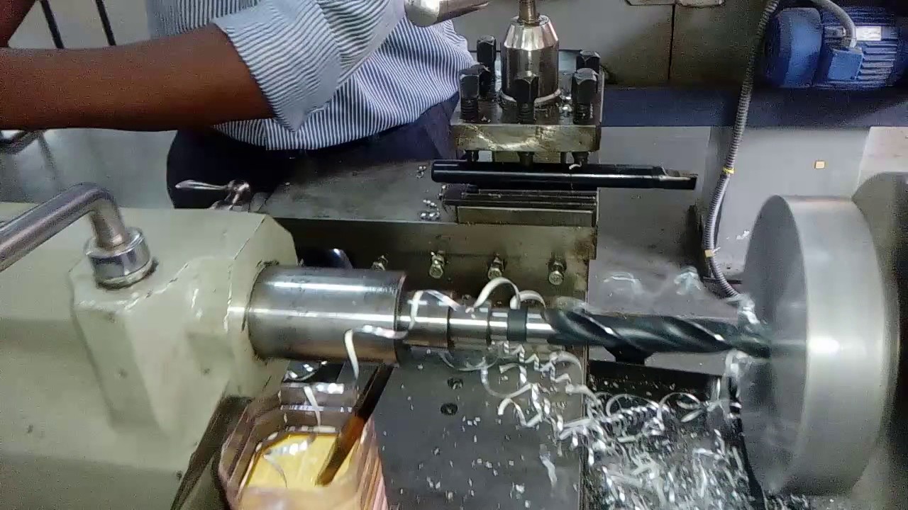 Lathe machine boring operation [ NAVEEN M INSTRUCTOR ] SJBIT - YouTube