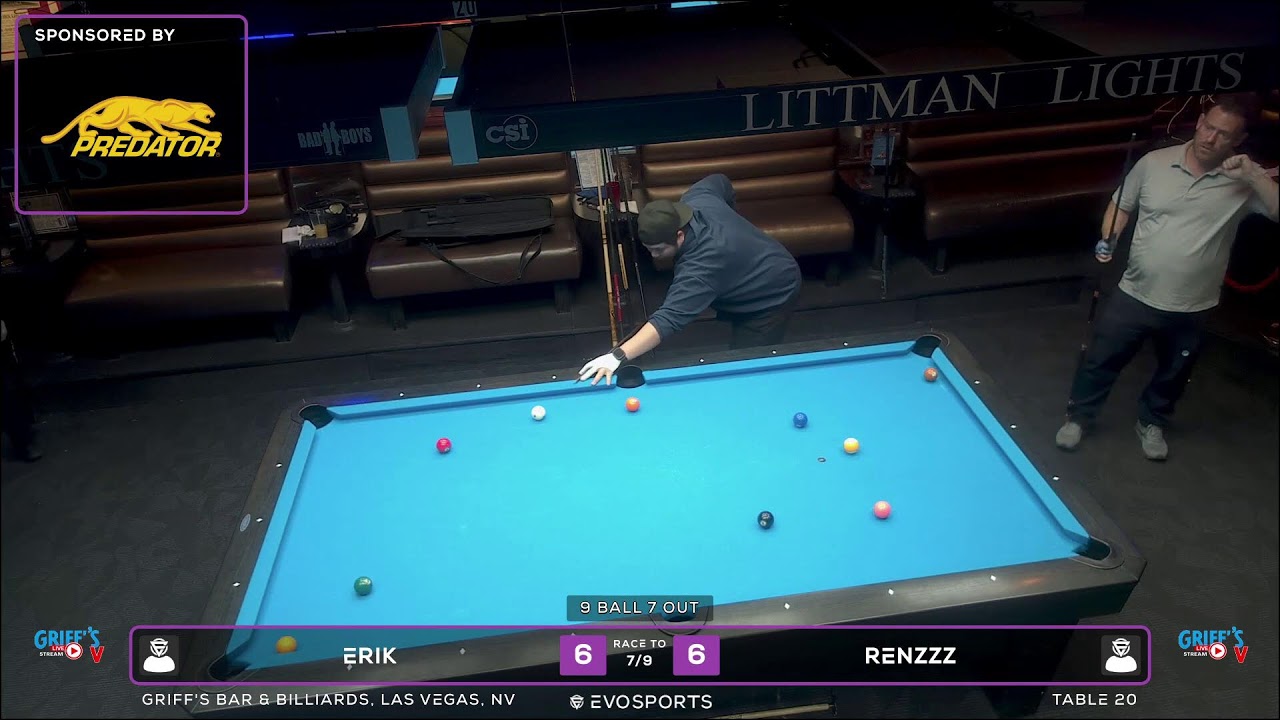 ERIK vs RENZZZ - GRIFF'S BAR & BILLIARDS - TABLE 20 | EvoSports