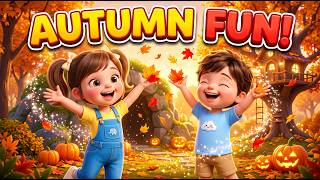 Autumn Songs for Kids & Toddlers | Fall Leaves & Pumpkin Cartoon for Children