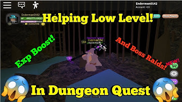 Helping low level and Boss raids in dungeon quest