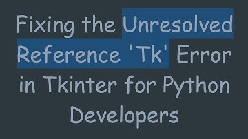 Fixing the Unresolved Reference 