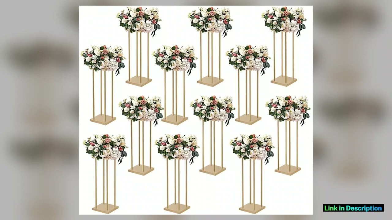 12Pcs Wedding Centerpiece Flower Stand for Table 236 in Gold Flower Vases for Events Paty Display