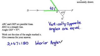 Angles in Parallel Lines Mathematics Revision