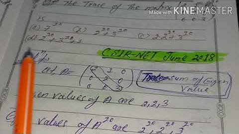 Trace of the matrix solve question linear algebra ||Csir net june 2018 solve question linear algebra