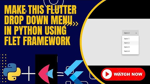 How to create flutter drop down in python using flet framework @SimpleCodingBk#python #flutter
