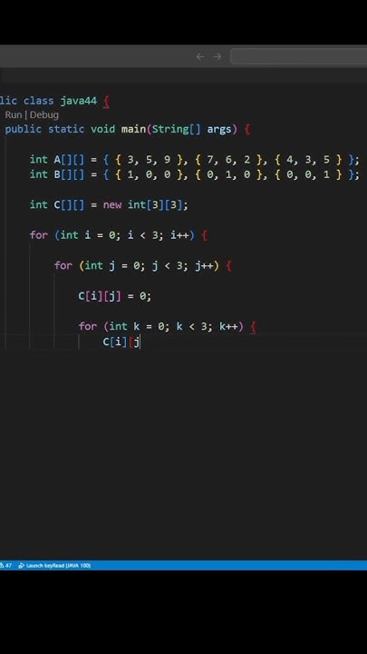 DAY 44 || Multiplying 2D array (Matrix) in java #java || #shorts #short ...