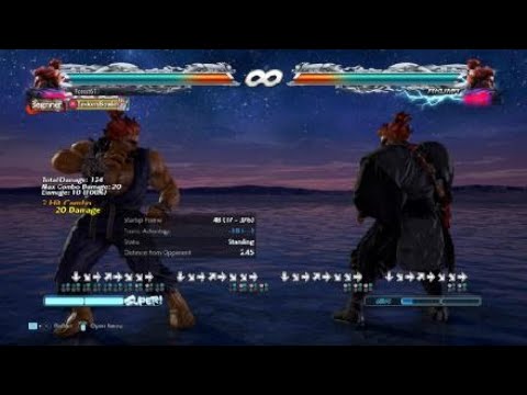 Akuma Instant Air Fireball Interesting Input d,df,f,uf,f+P Season 4.20 Tekken 7 PS4