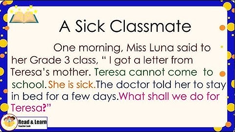 Developing Reading Power 3 l Exercise No. 7: A Sick Classmate